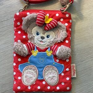 Shellie Red Polka Dot Bear Crossbody Bag